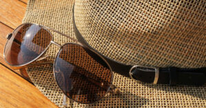 Straw hat and sunglasses